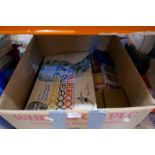 Box containing large quantity vintage playing cards, and selection of vintage games