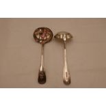 Two silver ladles, hallmarked London 1822, William Seaman, 2.93ozt approx