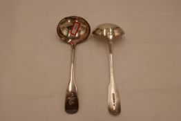 Two silver ladles, hallmarked London 1822, William Seaman, 2.93ozt approx