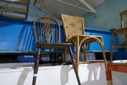 A 70s style tea trolley and sundry furniture