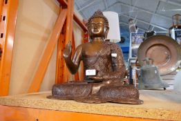 Bronze Buddha statue (17")