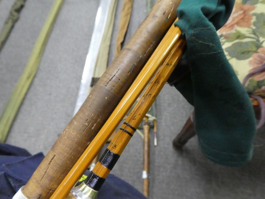 Two Constable "Wallop Brook", split cane fly fishing rods