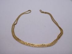 9ct yellow gold flatlink necklace, marked 375, 4.4g approx, 51cm