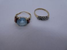 Two gold dress rings, both AF, one 9ct and the other 10K, gross 4.3g approx. Gold content value esti