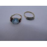 Two gold dress rings, both AF, one 9ct and the other 10K, gross 4.3g approx. Gold content value esti