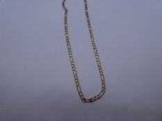 9ct yellow gold Figaro design neck chain marked 375, 47cm, 5.1g approx. Gold content value estimate