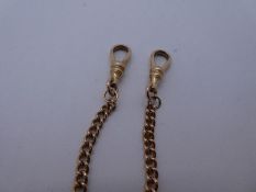 9ct yellow gold chain with two clasps, marked 375, 13.7g approx. Gold content value estimate given a