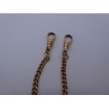 9ct yellow gold chain with two clasps, marked 375, 13.7g approx. Gold content value estimate given a