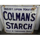 Vintage enamel sign for Colman's Starch 97 x 92cm