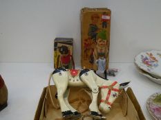 A Lesney die-cast Muffin the Mule, 1950's and two Schuco clockwork toys with keys