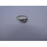 18ct yellow gold and platinum solitaire diamond ring, approx 0.5 carat, size O, 1.9g approx. Gold co