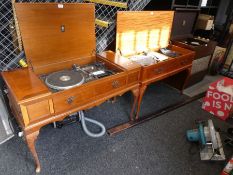 Dynatron wood cased music centre, with Garrard record deck, one similar Dynatron with built in speak