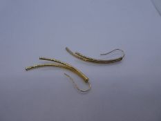 A pair of 9ct yellow gold contemporary design earrings, marked 375, 1.4g approx. Gold content value