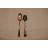A pair of George III, London 1782 Hester Bateman silver serving spoons. Very nice. 3.54ozt approx