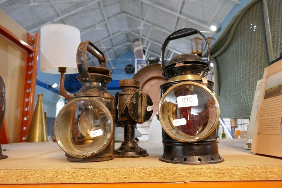 Selection of vintage British Rail hand lamps, AF