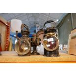 Selection of vintage British Rail hand lamps, AF