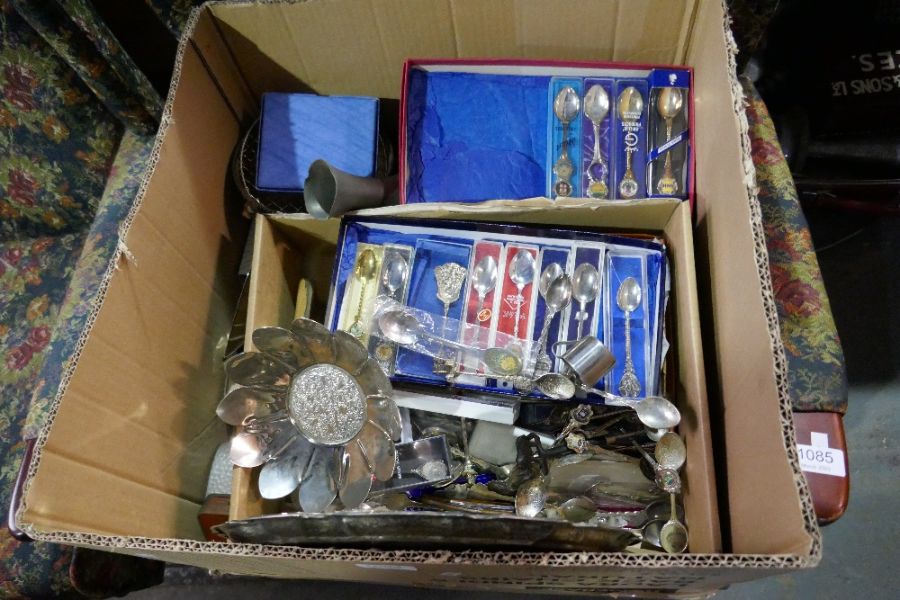 A quantity of souvenir spoons and sundry