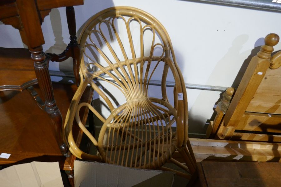 A cane armchair