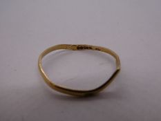 Two 9ct yellow gold wishbone rings, size T, 2.3g approx, both 375. Gold content value estimate given