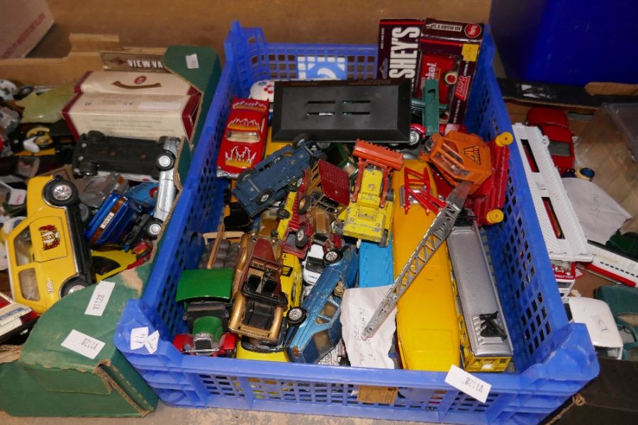 Five crates of mixed boxed, unboxed, cars, trucks etc - Image 2 of 3