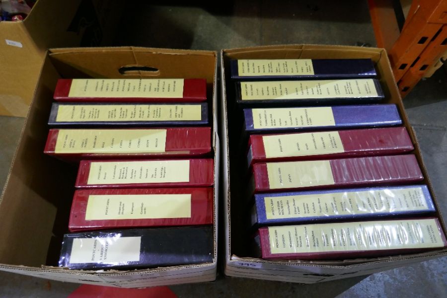 Two boxes of postcards in albums, all catalogued to spines - Image 2 of 4