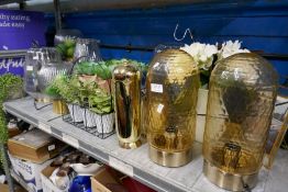 A quantity of modern lamps, plants, decor and sundry