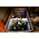 Box containing quantity of alcoholic miniatures