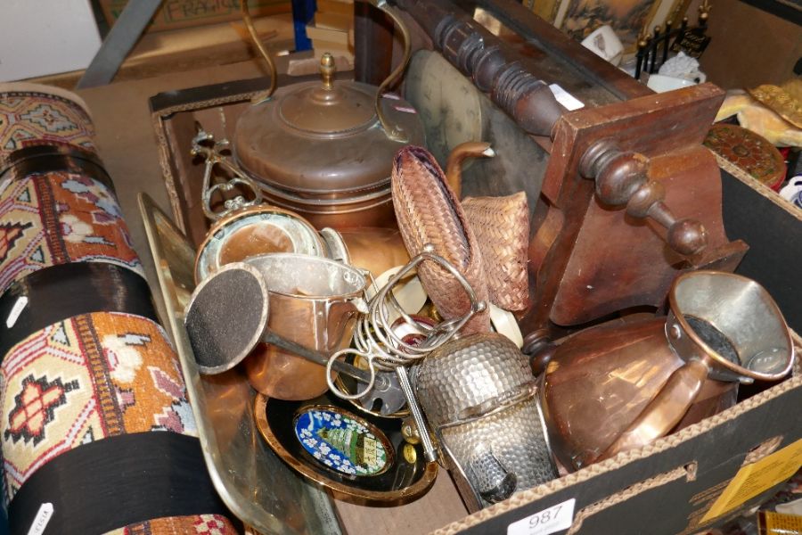 A quantity of pictures, plus a tray of sundry including copper items - Image 2 of 2