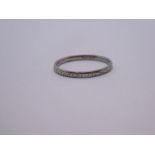 Platinum engraved wedding band, size N, 2.2g approx, marked PLATINUM