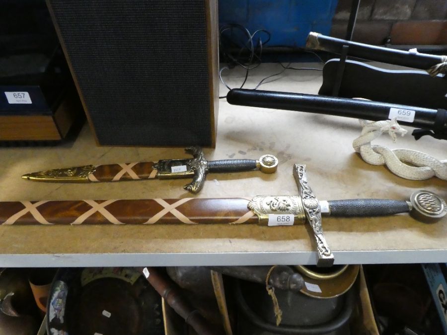 A reproduction of King Arthur's Excalibur sword and a smaller example - Image 4 of 4