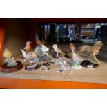 Collection of model birds and animals including Beswick, Acorn, Goebel, Coalport etc