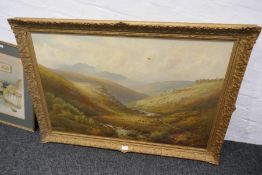 J.Barrett; a late 19th century oil of rocky stream in mountainous landscape, probably Scotland or Wa