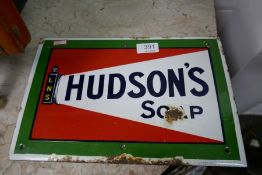 Hudson's soap; a small enamel sign by Chromo Wolverhampton 33 x 21.5cm