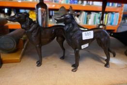 Bronze statue of a pair of dogs