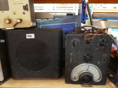 Two vintage boating GPS units, a communications receiver, a shelf of other electrical equipment and