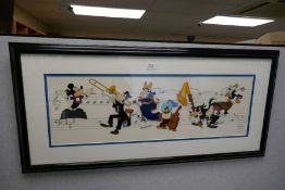 Walt Disney, a limited edition panoramic picture of Maestro Mickey Mouse conducting an animated band