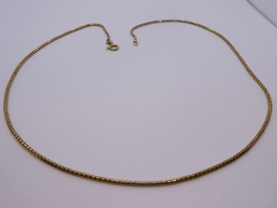 9ct yellow gold box chain, approx 46cm, marked 375, 6.6g aprpox - Image 3 of 3