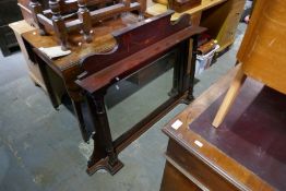 An Edwardian inlaid mahogany overmantel mirror with bevelled glass