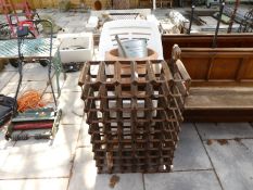 A set of four garden chairs, a wire rack and sundry