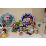 Walt Disney Classics Collection figures from Toy Story, Pinocchio and others and two wall plates
