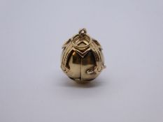 Early 20th century 9ct yellow gold Masonic ball pendant, marked 9ct, 11g approx