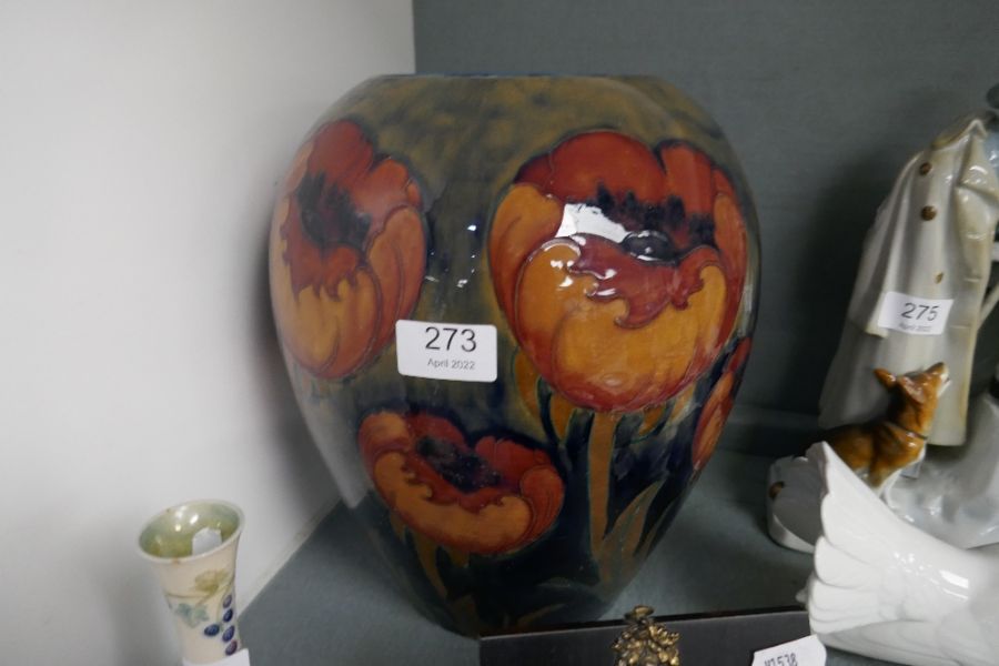 William Moorcroft, a large big poppy design vase circa 1920, 28cm (possibly slight hair line from to - Image 2 of 3