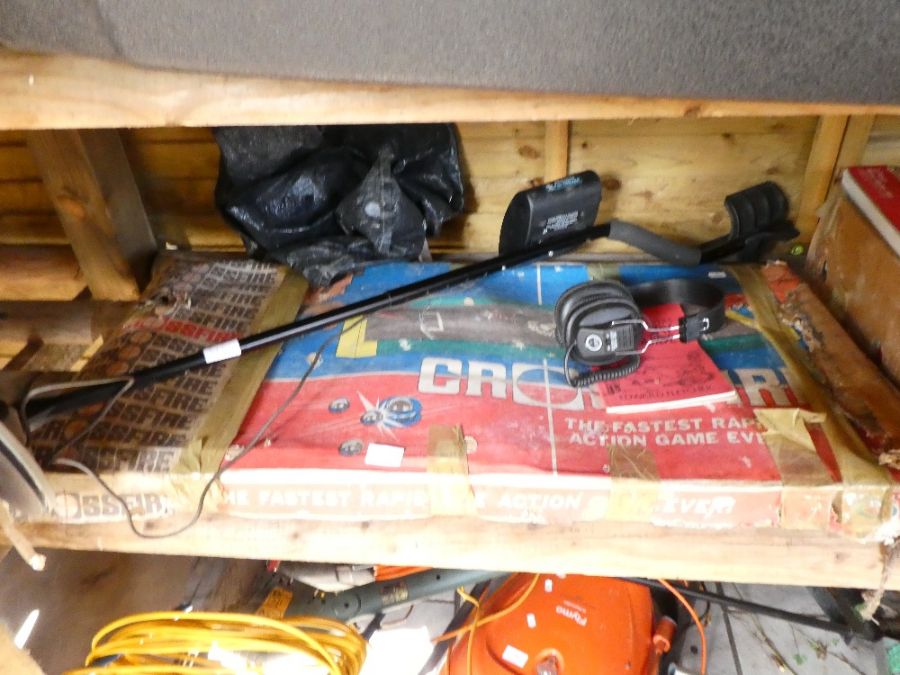 Three boxes of sundry, a metal detector and a crossfire game - Image 2 of 5