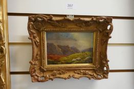 English School.Mountain landscape with Sheep; and A Highland River, oil ; a pair