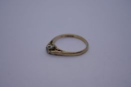 9ct yellow gold solitaire diamond ring, approx 0.05 carat, size M, marked 375, Birmingham, 1.3g appr