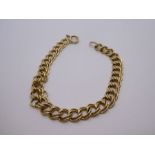 9ct yellow gold double curb link bracelet, stamped 9K, 20cm, 12.3g approx