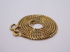 9ct yellow gold box chain, approx 46cm, marked 375, 6.6g aprpox