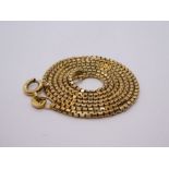 9ct yellow gold box chain, approx 46cm, marked 375, 6.6g aprpox