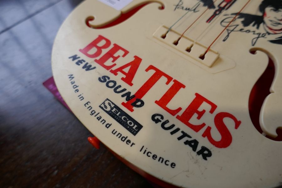 A Selcol Beatles guitar on reproduction cardboard back (guitar length 58cms) - Image 3 of 4