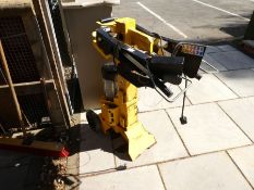 An electric log splitter by Northern tool equipment